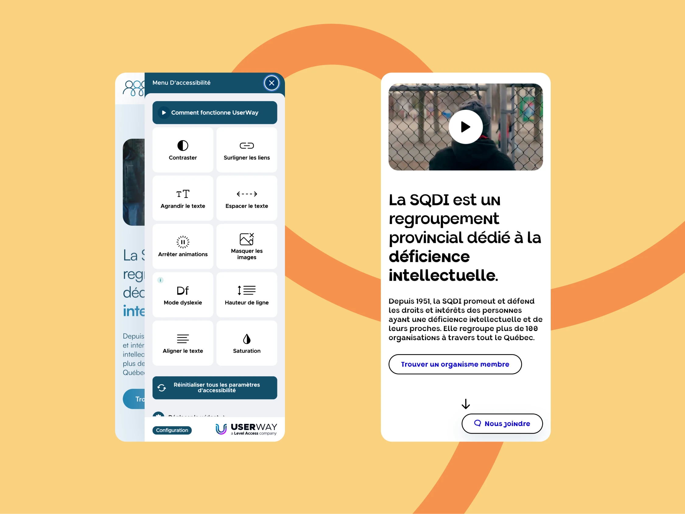 Logo de UserWay, outil d’accessibilité web conforme aux normes WCAG